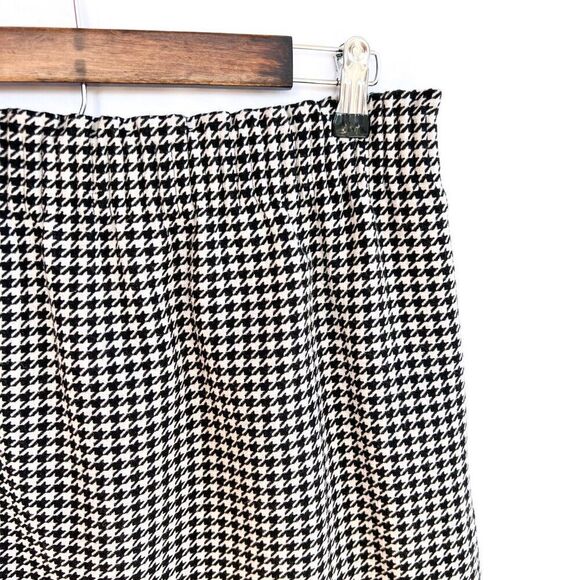 J. Crew Factory Wool Blend Black White Houndstooth Plaid Sidewalk Skirt 10 - Picture 7 of 8